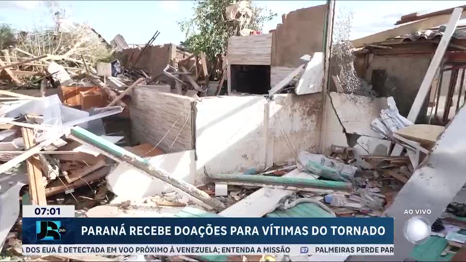 Rio Bonito do Iguaçu (PR) recebe doações após tornado que provocou destruição e mortes