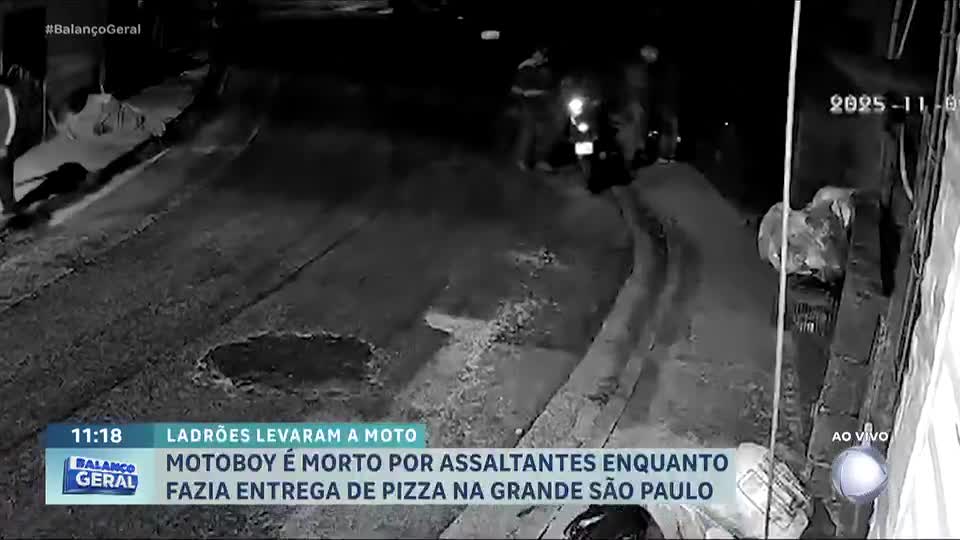 Entregador de pizzas é morto ao reagir à abordagem de ladrões de moto na Grande São Paulo