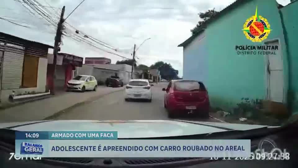 Adolescente de 16 anos é apreendido dirigindo carro roubado no Areal (DF)