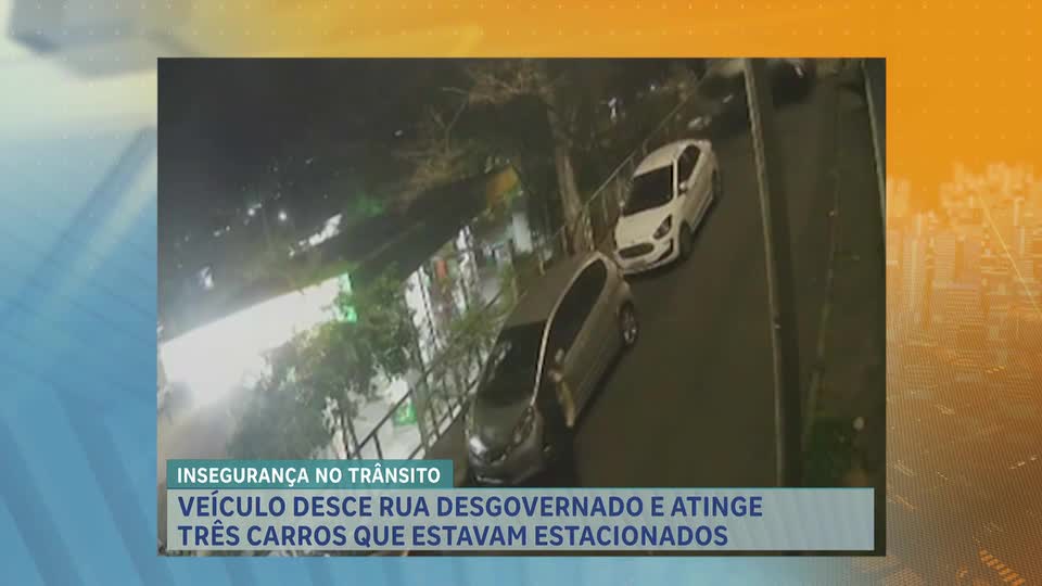 Carro desgovernado causa acidentes em rua do bairro Aparecida, em BH