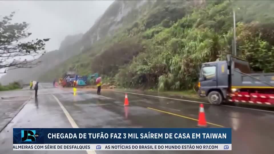 Chegada de tufão faz três mil pessoas saírem de casa em Taiwan