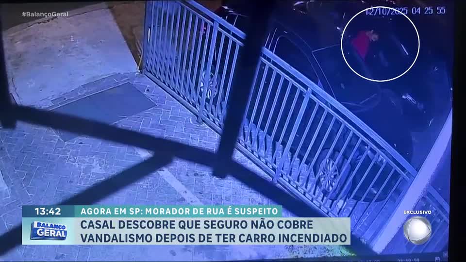 Casal descobre que seguro não cobre vandalismo após ter carro incendiado por morador de rua