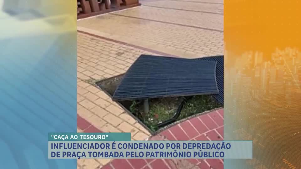 Influenciador é condenado por vandalismo após promover "Caça ao Tesouro" em praça de BH
