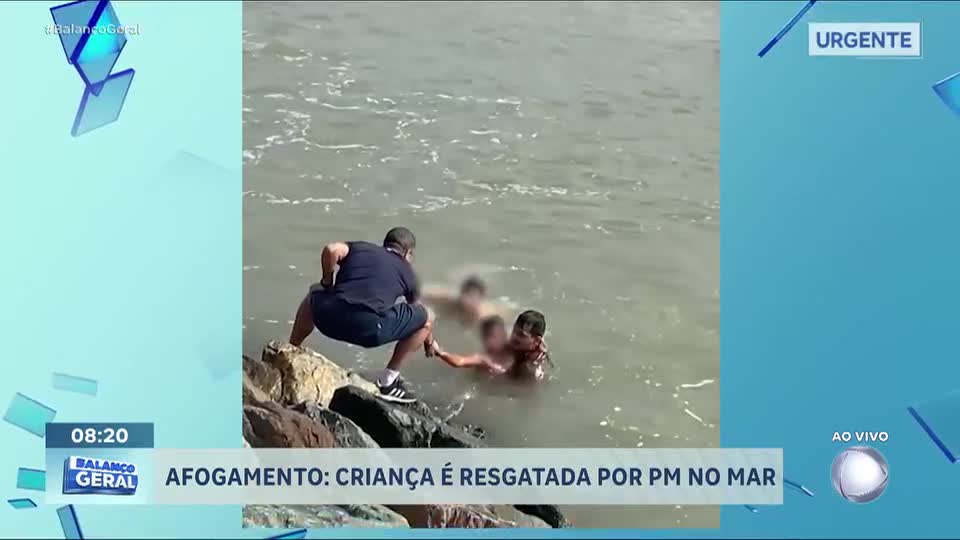 Policial Militar salva criança que estava se afogando no mar em Balneário Camboriú (SC)