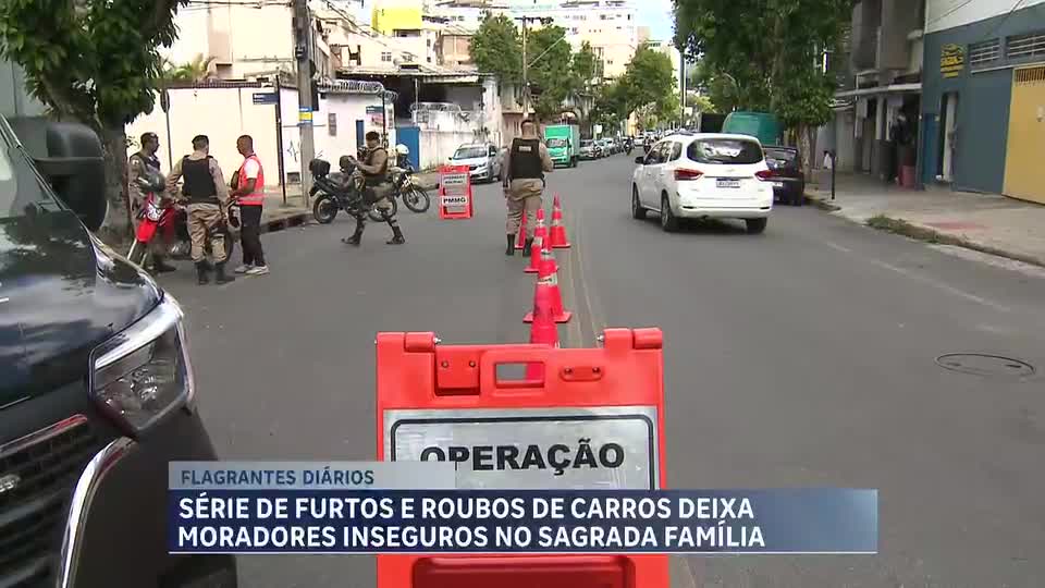 Série de furtos e roubos de carros deixa moradores inseguros no bairro Sagrada Família, em BH