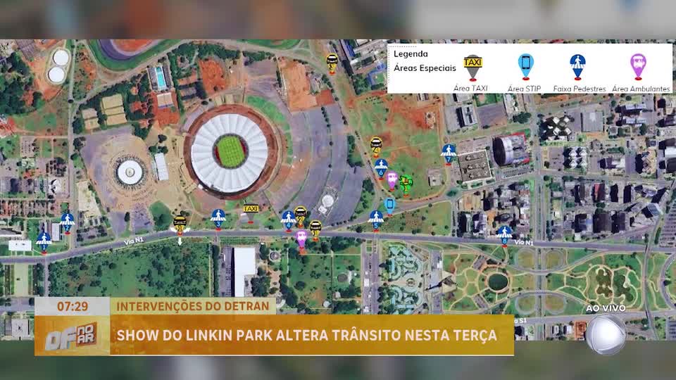 Detran faz intervenções no trânsito por evento no Estádio Mané Garrincha, em Brasília