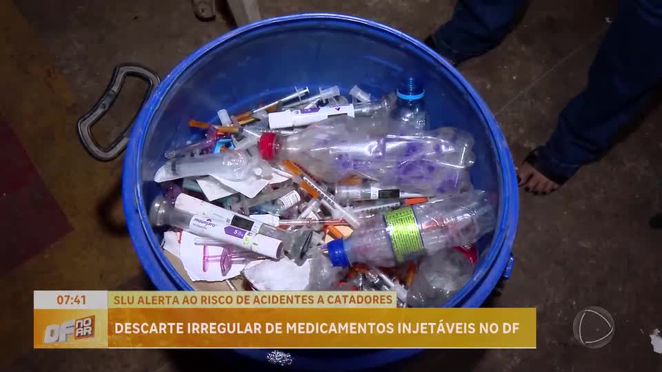 Descarte irregular de canetas emagrecedoras gera risco de acidentes com catadores no DF