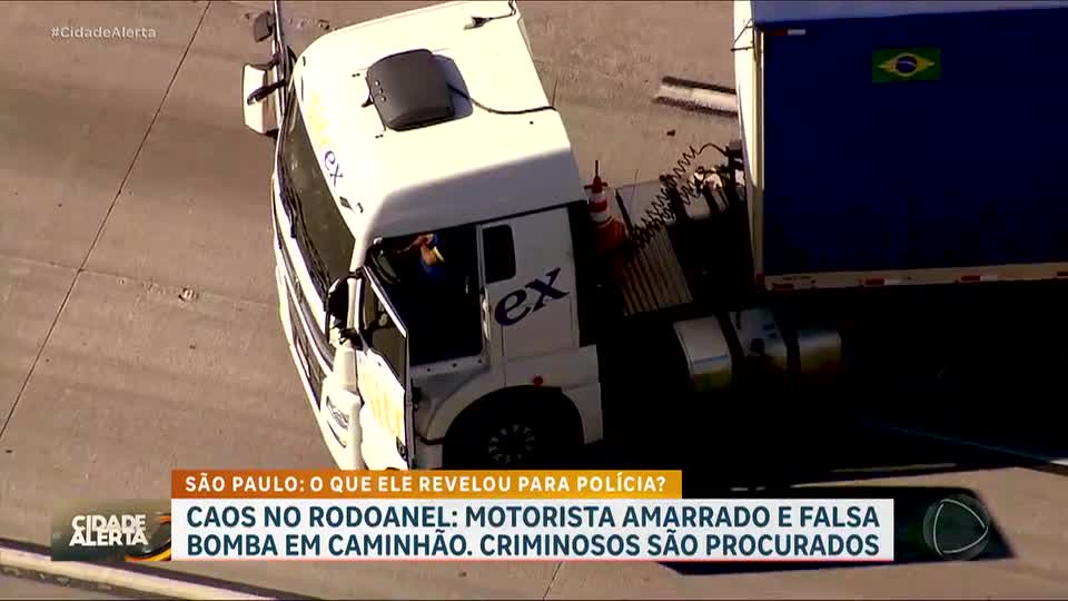 Caos no Rodoanel: criminosos amarram motorista de caminhão e colocam bomba falsa no veículo