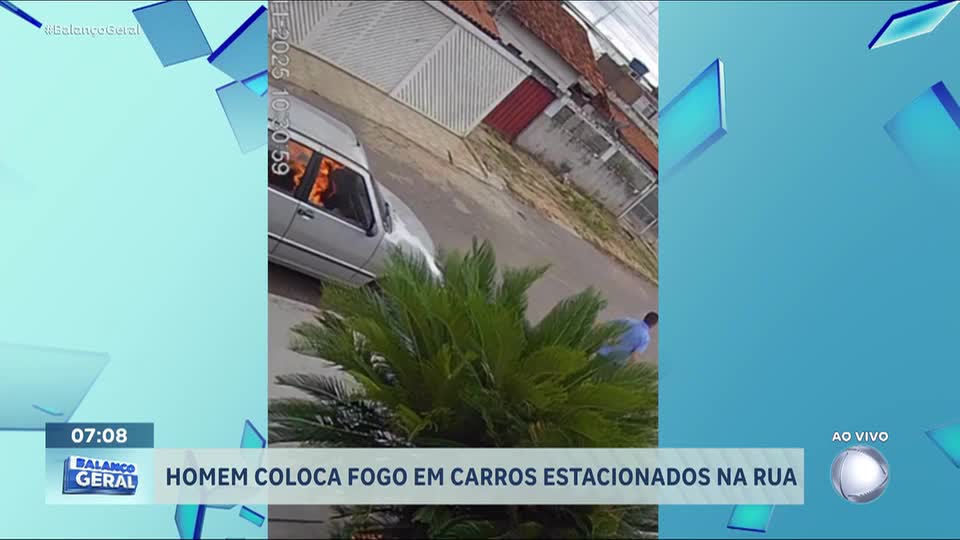 Homem em fúria coloca fogo em carros estacionados em rua do Distrito Federal