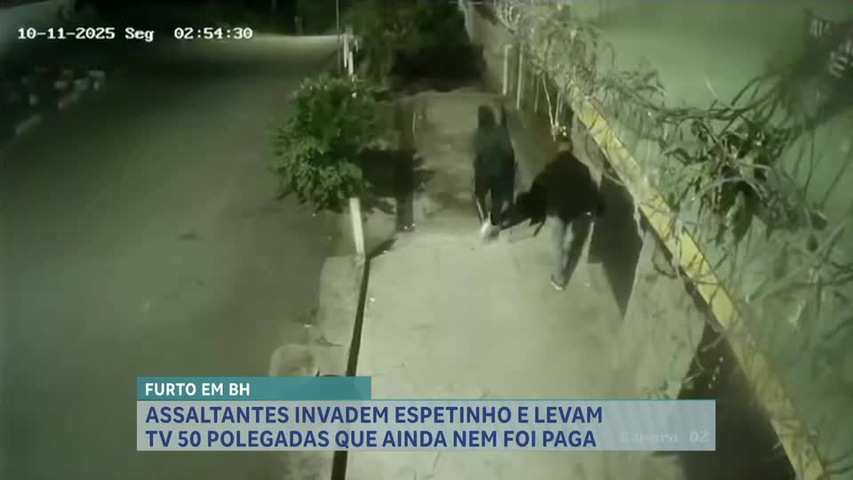Assaltantes invadem espetinho, em BH, e levam TV que ainda não foi paga