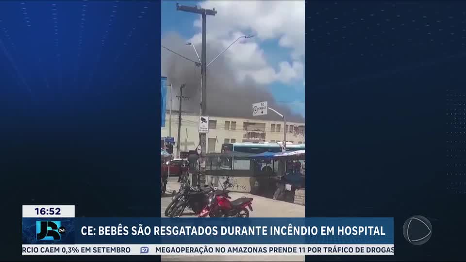 Bebês são resgatados durante incêndio em hospital de Fortaleza (CE)