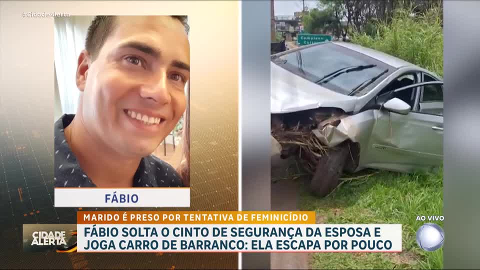 Homem solta cinto de segurança da esposa para jogar o carro em ribanceira e alegar acidente