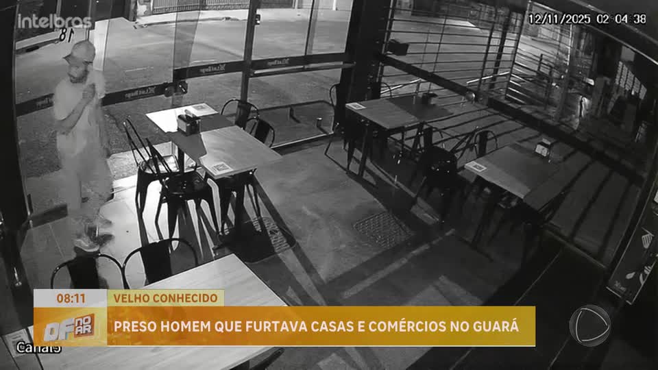 Homem é preso por furtos em residências e comércios no Guará (DF)