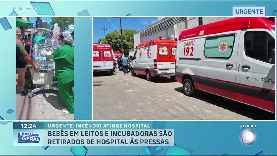 Bebês em leitos e incubadoras são retirados às pressas após incêndio atingir hospital em Fortaleza
