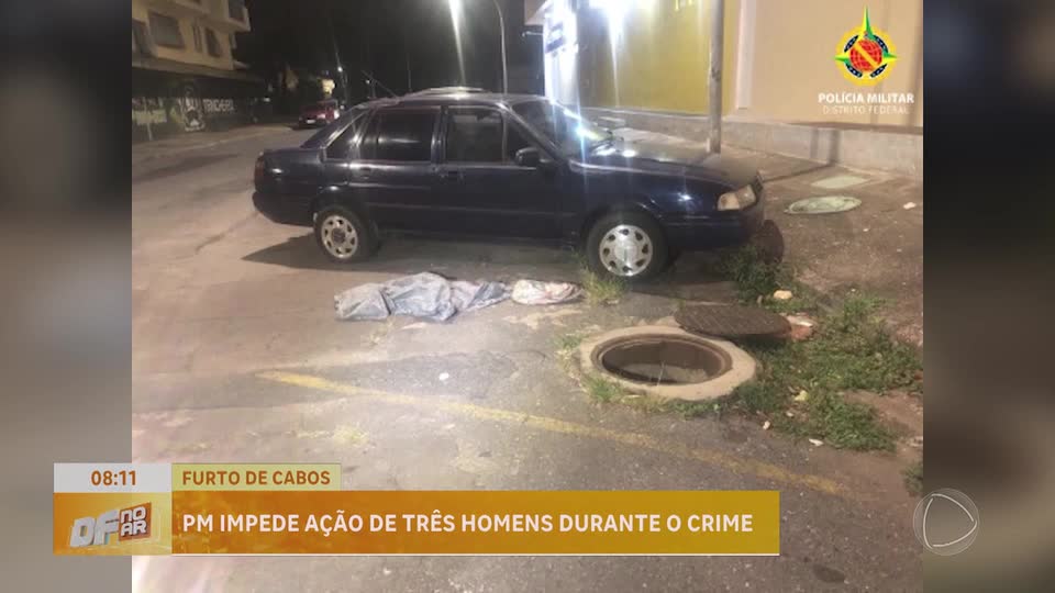 Policiais impedem furto de cabos de energia na Asa Norte, em Brasília