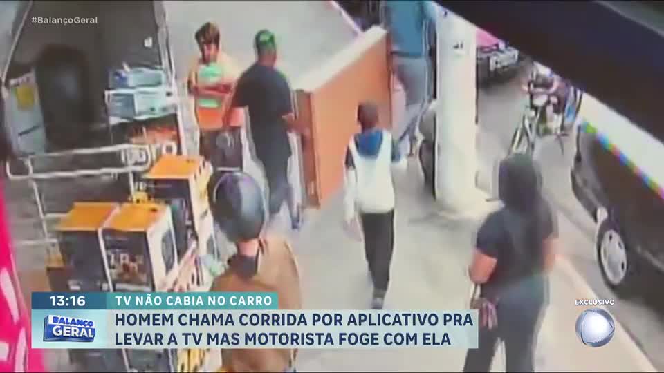 Ajudante de pedreiro perde TV de R$ 5 mil após motorista de aplicativo fugir com o aparelho em SP