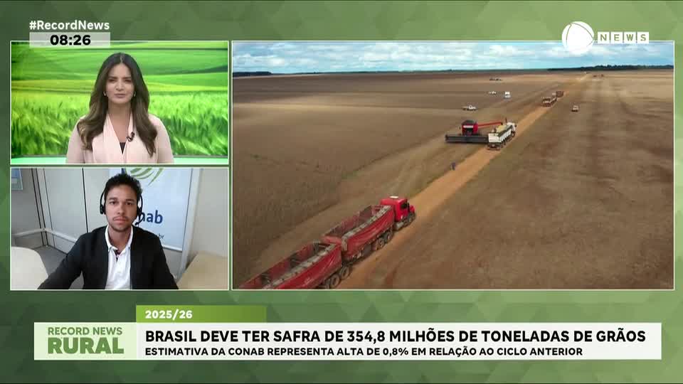 Brasil deve ter safra de 354,8 milhões de toneladas de grãos