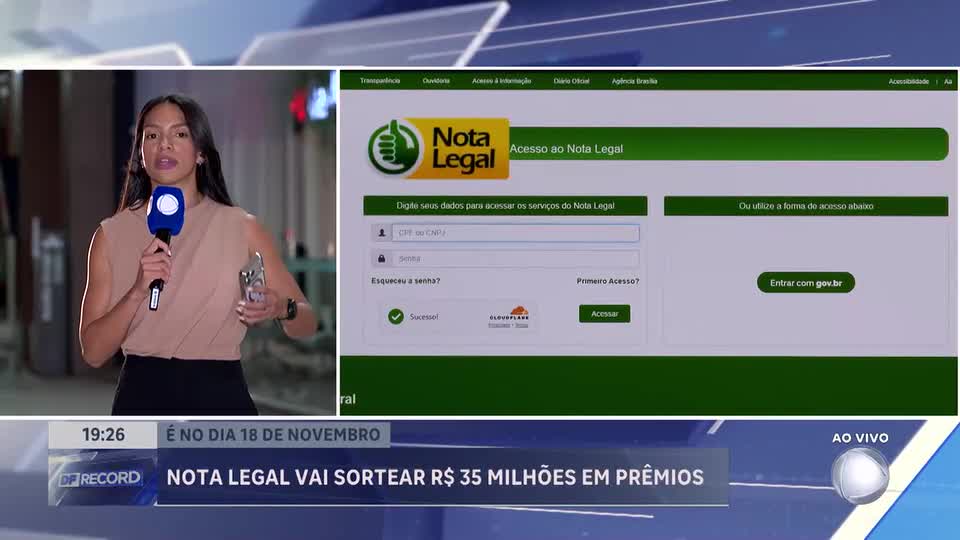 Sorteio do Nota Legal acontece no dia 18 de novembro