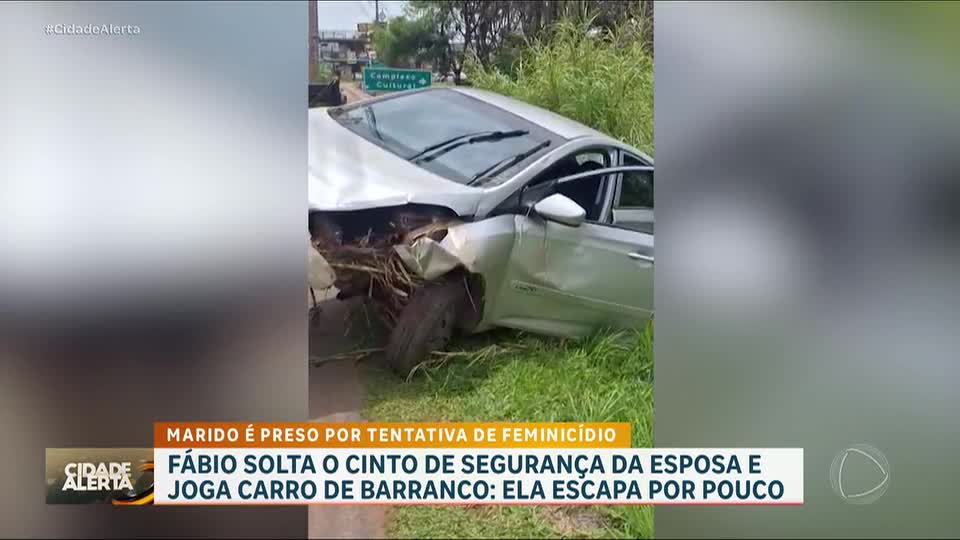 DF: homem joga carro em ribanceira para matar esposa, mas ela sobrevive