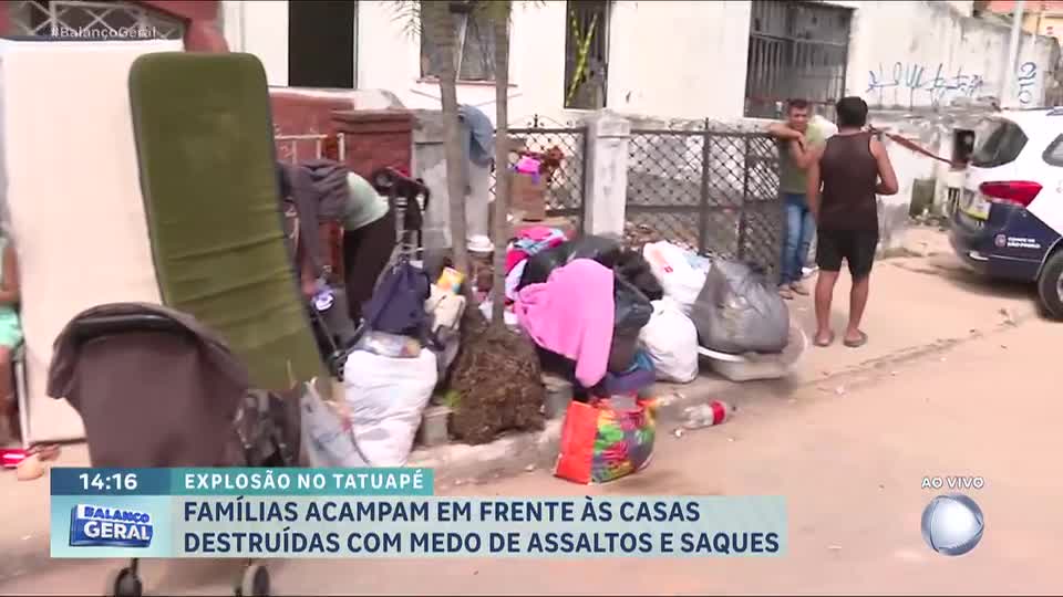Explosão no Tatuapé: famílias acampam em frente às casas destruídas com medo de assaltos e saques