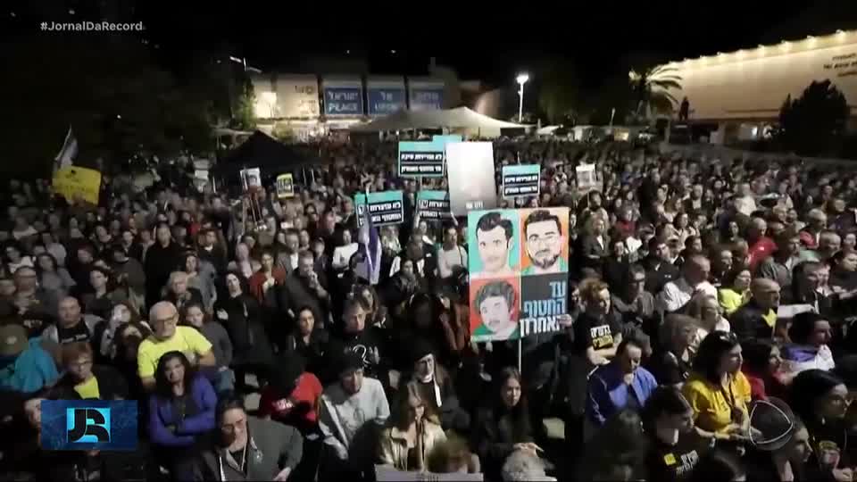 Manifestação em Israel pede o retorno dos corpos de três reféns que ainda estão em poder do Hamas