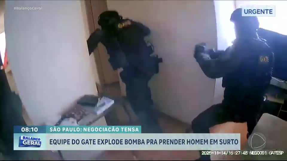 Equipe do Gate explode bomba para prender homem em surto em Campinas (SP)