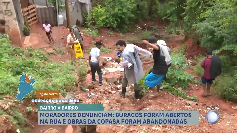 Bairro a Bairro: Moradores de Ocupação de BH denunciam buracos e abandono de obras