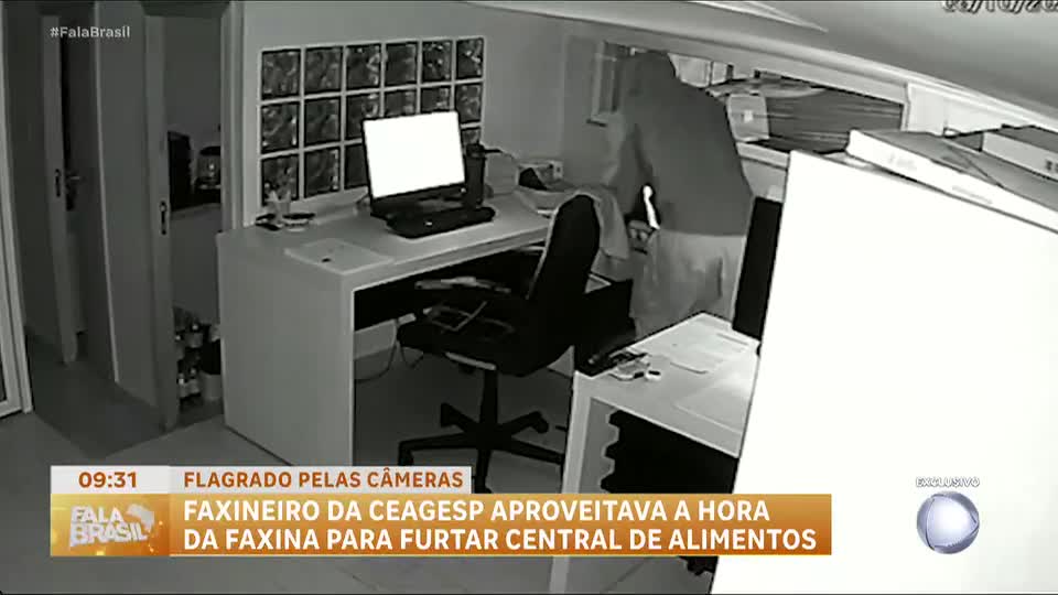 Câmeras mostram faxineiro como autor de série de furtos no Ceagesp