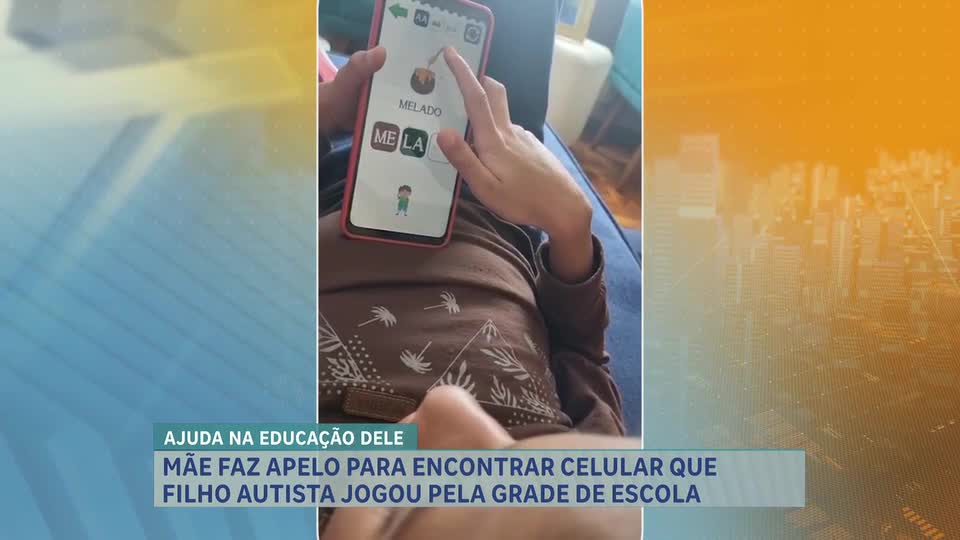 Mãe faz apelo para encontrar celular que filho autista jogou pela grade de escola em Belo Horizonte