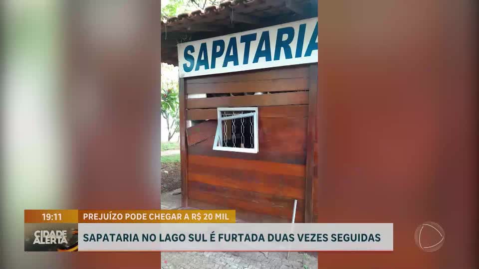 Sapataria é arrombada duas vezes no Lago Sul, em Brasília, e prejuízo chega a R$ 20 mil