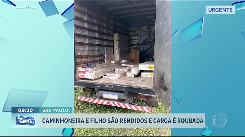 Bandidos rendem caminhoneira e o filho dela e levam carga avaliada em R$ 100 mil
