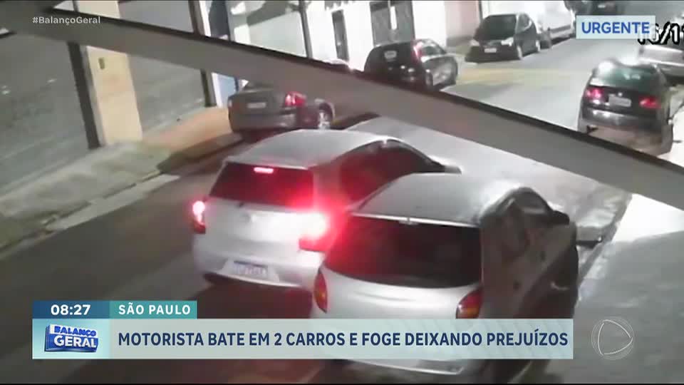 Motorista bate em dois carros estacionados na zona sul de SP e foge sem cobrir prejuízos