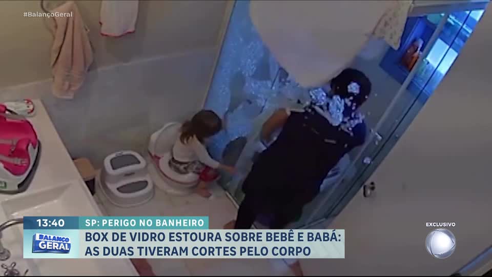 Box de vidro estoura e estilhaços atingem criança e babá em São Paulo