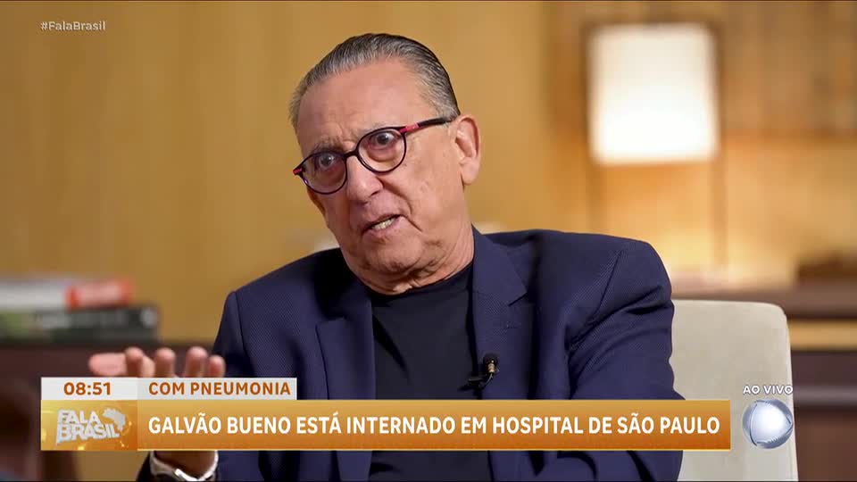 Galvão Bueno é internado em São Paulo com pneumonia viral