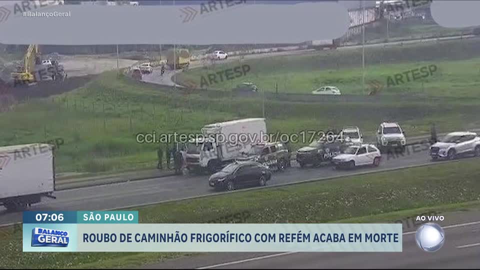 Criminoso morre após participar de roubo de caminhão-frigorífico em São Paulo