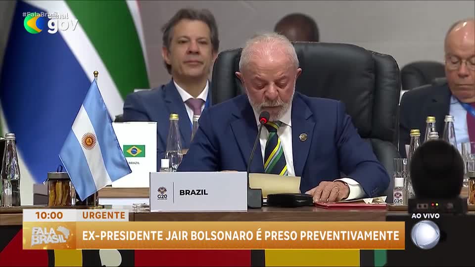 Lula fazia discurso na G20 no momento da prisão de Bolsonaro
