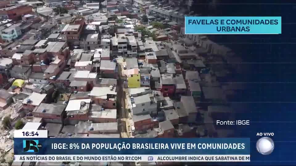Censo do IBGE mostra que 8% da população brasileira vive em comunidades
