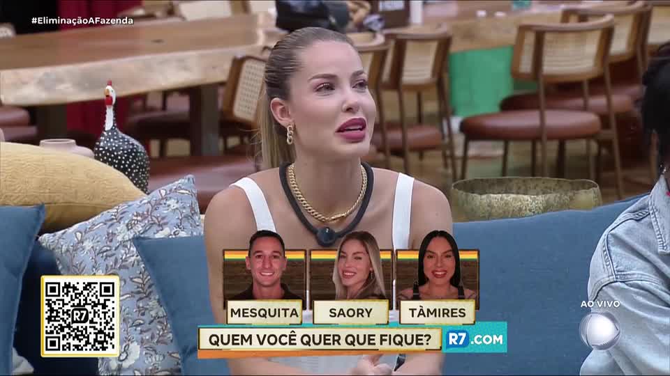 Saory Cardoso diz estar 'tranquila' por estar na Roça na reta final de A Fazenda 17