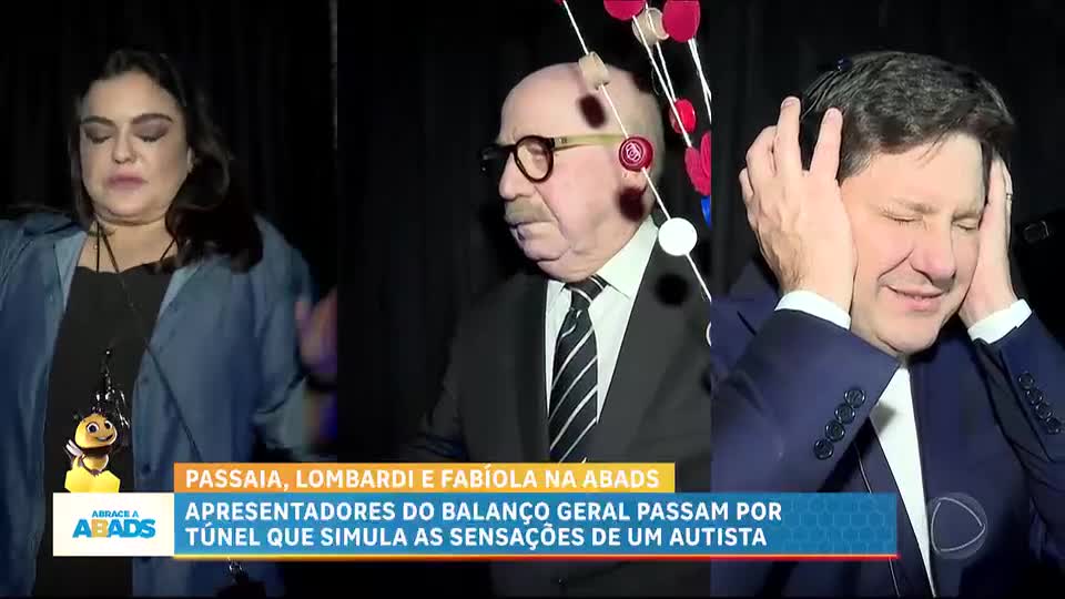 ABADS: Apresentadores do Balanço Geral passam por túnel que simula sensações de uma pessoa autista