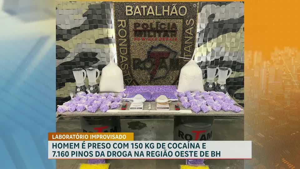 Homem é preso com 150kg de cocaína na região do Barreiro, em Belo Horizonte