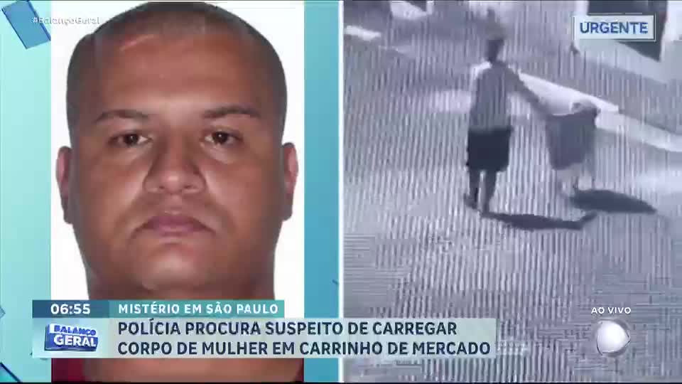 Polícia procura suspeito de transportar corpo de mulher em carrinho de supermercado
