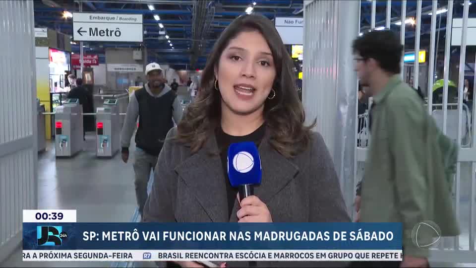 Metrô de São Paulo passa a funcionar, de forma experimental, 24 horas aos sábados
