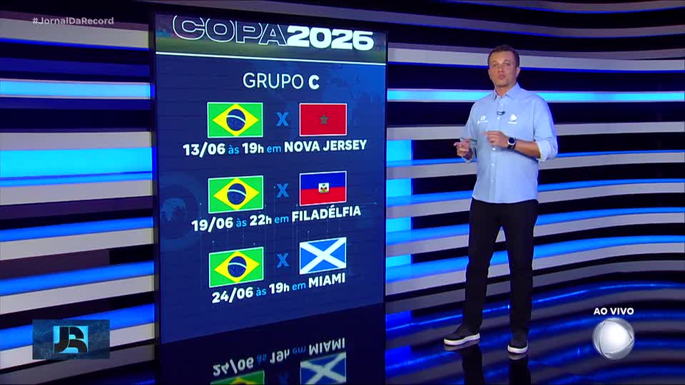 Fifa divulga horários e locais dos jogos do Brasil na primeira fase da Copa do Mundo