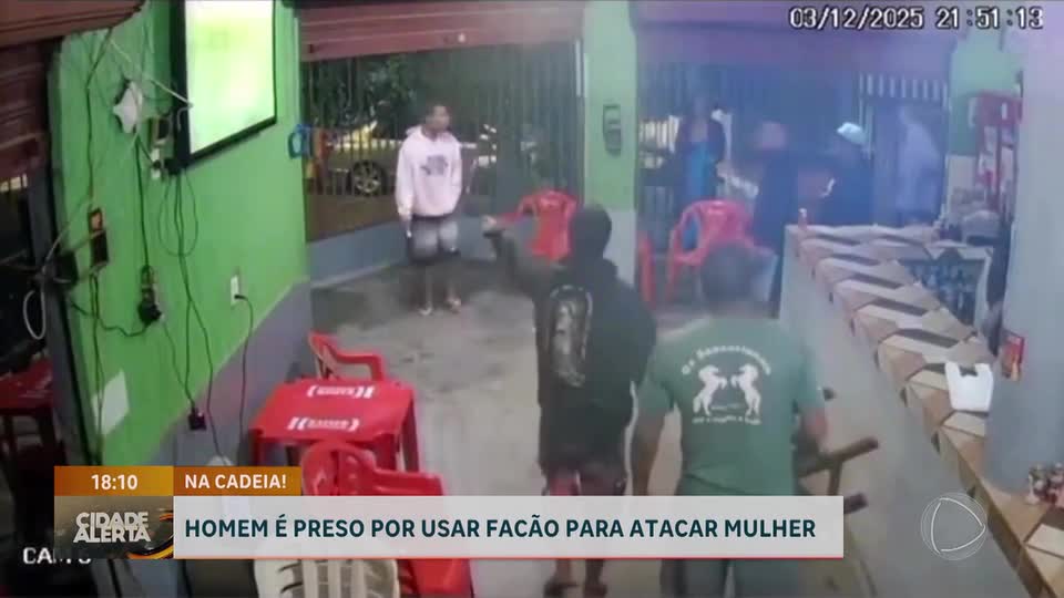 Homem é preso após atacar mulher com facão em bar de Samambaia (DF)