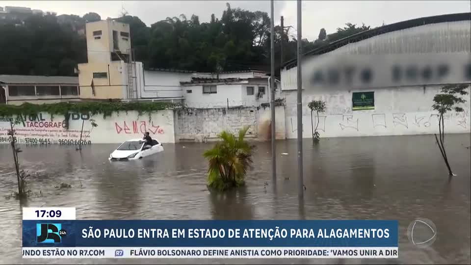 Chuva desta segunda-feira (8) deixa São Paulo em estado de atenção para alagamentos