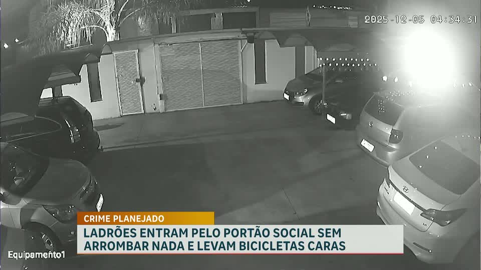 Ladrões entram pelo portão social sem arrombar nada e levam bicicletas caras em Belo Horizonte