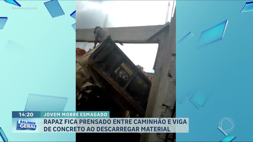 Homem morre esmagado entre caminhão e viga de concreto ao descarregar material