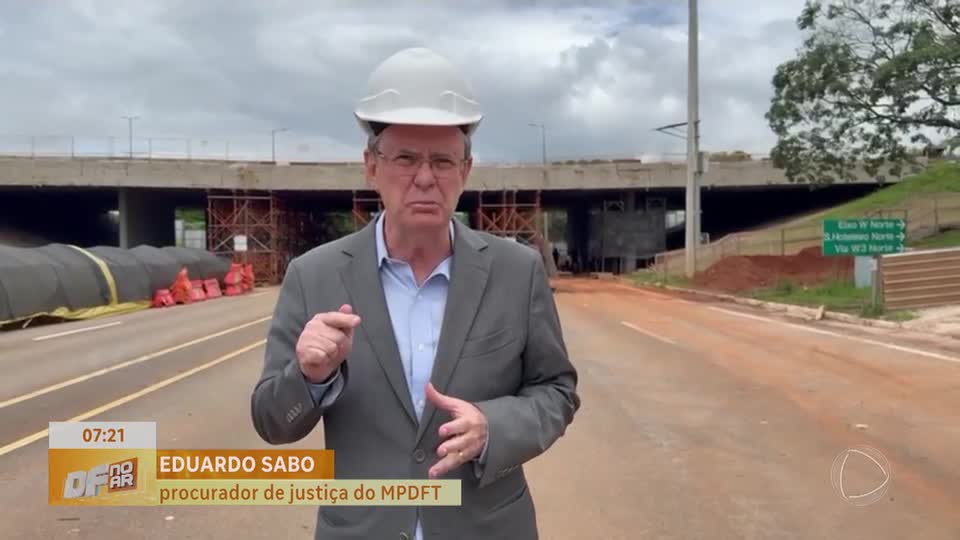Obras no viaduto do Eixão Norte são vistoriadas pelo MPDFT; trânsito deve voltar em março
