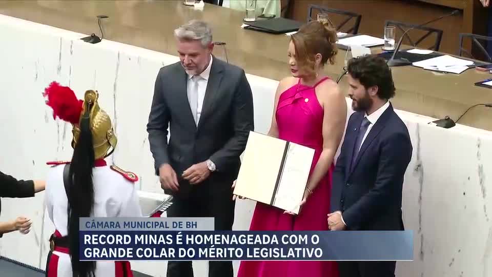 Record Minas é homenageada com grande colar do mérito legislativo em Belo Horizonte