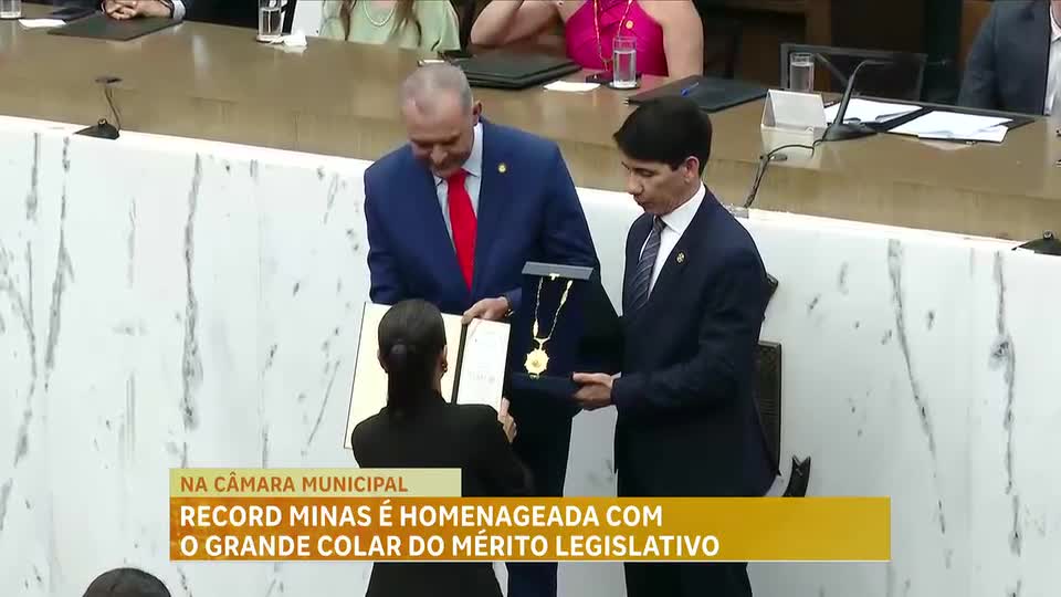 Record Minas é homenageada com grande colar do mérito legislativo em Belo Horizonte